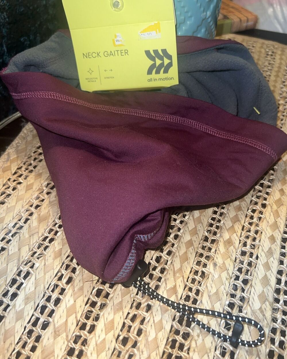 Women's Neck Gaiter Fleece Lined Jersey Burgundy All in motion One Size NWT